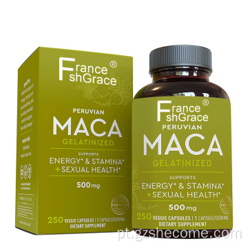 Maca raiz tongkat Ali ginseng Força cápsulas de maca
